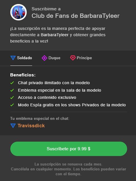 Club de fans Stripchat Soldado - Duque - Principe