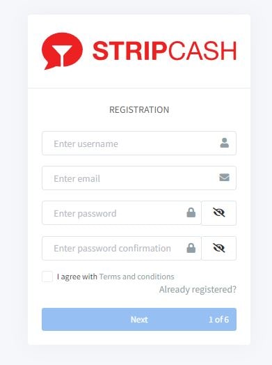 Formulario Registro Stripcash